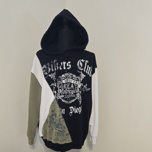 Bikers Club Black and White Hoodie